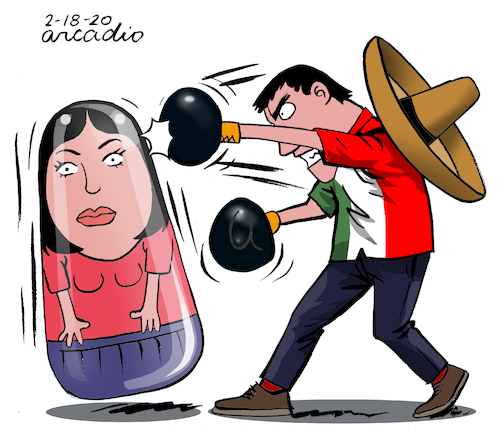 Cartoon: Femicide in Mexico. (medium) by Cartoonarcadio tagged mexico,femicide,weman,men,society,family