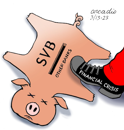 Cartoon: Financial crisis. (medium) by Cartoonarcadio tagged economy,money,banks,wall,street