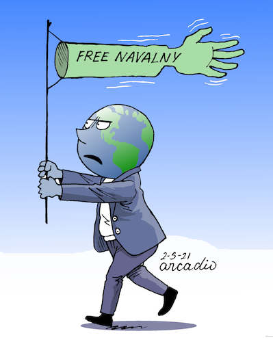 Cartoon: Free Navalny (medium) by Cartoonarcadio tagged navalny,moscow,russia,putin,europe,dictator,freedom