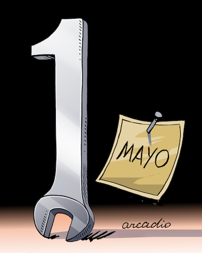 Cartoon: Happy Labor Day (medium) by Cartoonarcadio tagged may,hollyday,world