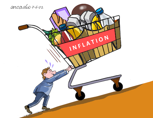 Cartoon: Inflation. (medium) by Cartoonarcadio tagged prices,inflation,economy,crisis