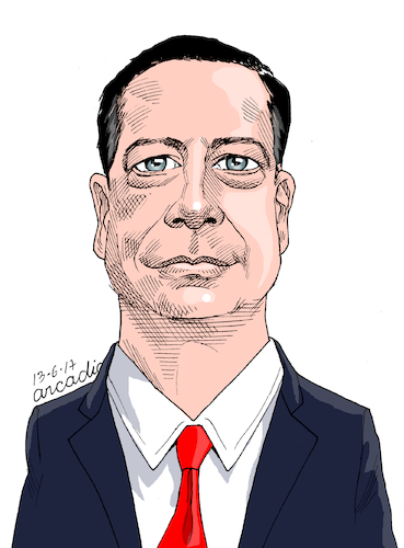 Cartoon: James Comey USA. (medium) by Cartoonarcadio tagged comey,usa,us,government,trump,politicians,fbi