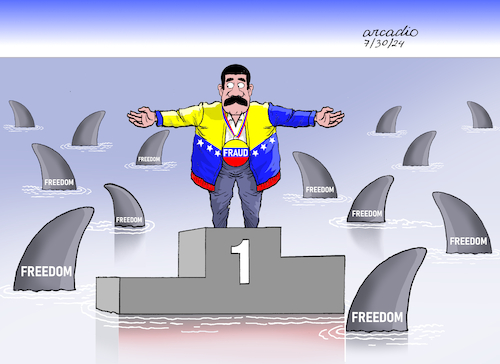 Cartoon: Maduro-Dictator of venezuela. (medium) by Cartoonarcadio tagged maduro,venezuela,dictatorship