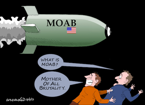 Cartoon: Mother of all brutality. (medium) by Cartoonarcadio tagged bomb,weapons,war,isis,middle,east,conflicts,terror