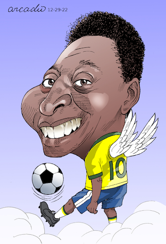 Cartoon: O rei Pele (medium) by Cartoonarcadio tagged pele,football,sports,brasil