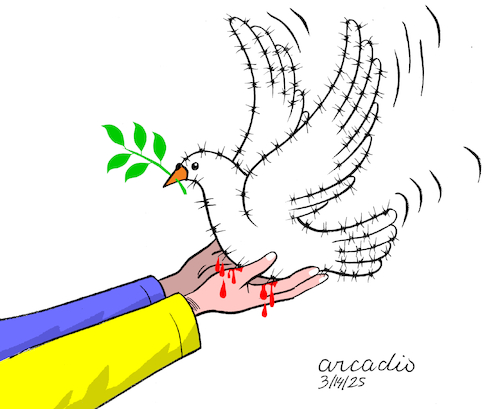 Cartoon: Painful peace for Ukraine (medium) by Cartoonarcadio tagged ukraine,russia,peace,talks,europe,war