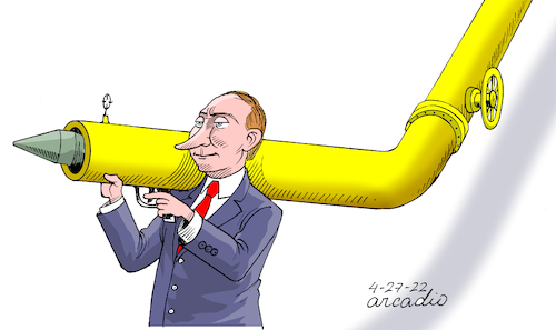Cartoon: Putin gas. (medium) by Cartoonarcadio tagged putin,gas,russia,europe,energy