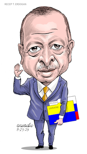 Cartoon: Recep T. Erdogan (medium) by Cartoonarcadio tagged turkey,erdogan,president,europe