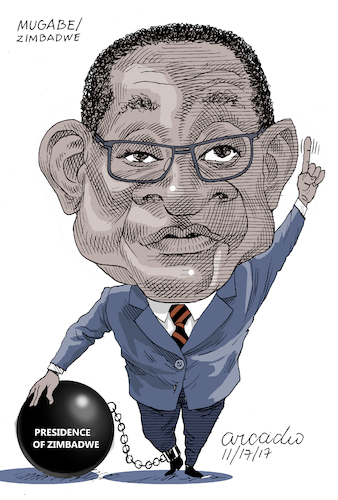 Cartoon: Robert Mugabe. (medium) by Cartoonarcadio tagged mugabe,zimbadwe,africa,president,dictatorship