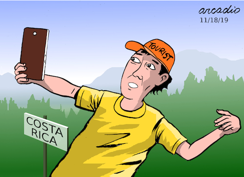 Cartoon: Selfies with animals was banned (medium) by Cartoonarcadio tagged selfies,costa,rica,wild,animals,nature