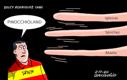 Cartoon: Spanish lies. (medium) by Cartoonarcadio tagged spain,sapanish,government,europe,socialism,pedro,sanchez