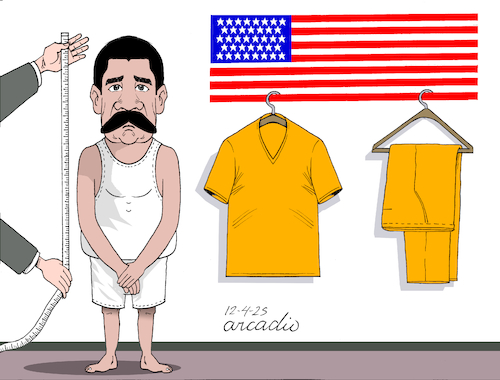 Cartoon: The orange jumpsuit of Maduro (medium) by Cartoonarcadio tagged maduro,venezuela,narcoterrorism