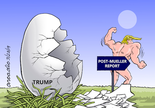 Cartoon: Trump Recharged (medium) by Cartoonarcadio tagged mueller,trump,republicans,usa,russia