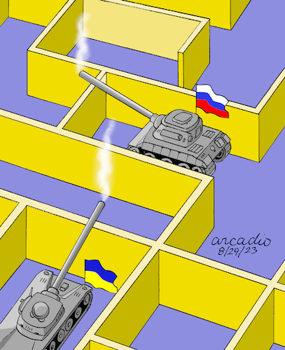 Cartoon: Ukrainian labyrinth (medium) by Cartoonarcadio tagged putin,war,russia,ukraine
