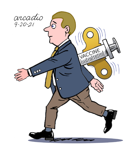 Cartoon: Vaccine to move. (medium) by Cartoonarcadio tagged vaccine,health,covid,19,pandemic