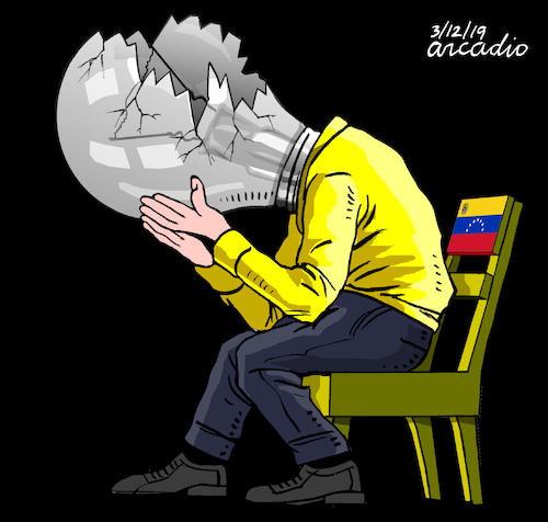 Cartoon: Venezuela is turning off. (medium) by Cartoonarcadio tagged maduro,venezuela,communism,latin,america