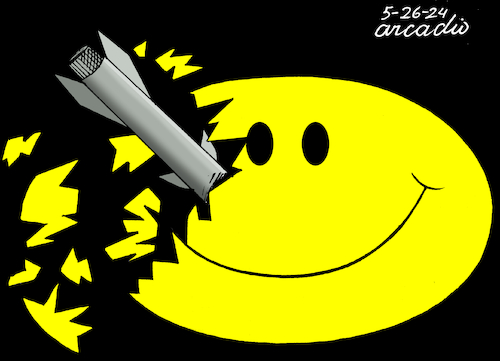 Cartoon: War against happiness. (medium) by Cartoonarcadio tagged war,weapons,putin,russia