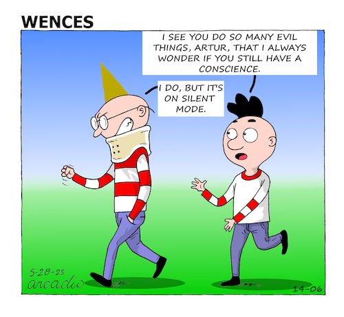 Cartoon: Wences and his Friends (medium) by Cartoonarcadio tagged wences,humor,comic