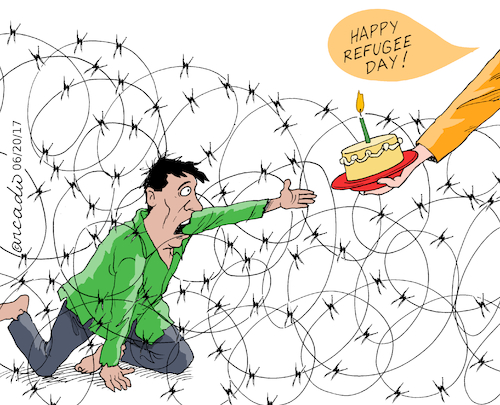 Cartoon: World Refugee Day. (medium) by Cartoonarcadio tagged worl,refugee,day,crisis,poor,countries