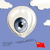 Cartoon: Chinese balloon. (small) by Cartoonarcadio tagged china,spy,balloon,military,usa