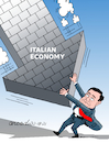 Cartoon: Draghi and the economy. (small) by Cartoonarcadio tagged italia economy draghi leader europe euro eu