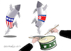 Cartoon: Drums of war. (small) by Cartoonarcadio tagged war,trump,kim,north,korea,usa,south
