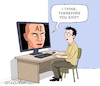 Cartoon: Existential conflict over techno (small) by Cartoonarcadio tagged technology,robots,humans,ai