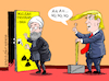 Cartoon: No to nuclear program. (small) by Cartoonarcadio tagged trump,iran,nuclear,program,usa