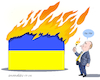 Cartoon: Putin burns Ukraine. (small) by Cartoonarcadio tagged putin russia ukraine gas nato europe usa