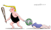 Cartoon: Savage trade war of Trump. (small) by Cartoonarcadio tagged trump,trade,war,tariffs,europe,china,mexico,canada
