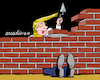 Cartoon: That foolish wall (small) by Cartoonarcadio tagged trump economy immigrants wall