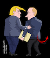Cartoon: Trump giving info to Putin. (small) by Cartoonarcadio tagged putin,trump,usa,russia,information,top,secret