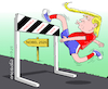 Cartoon: TRUMP IN HIS RACE FOR THE NOBEL (small) by Cartoonarcadio tagged trump,nobel,peace,middle,east
