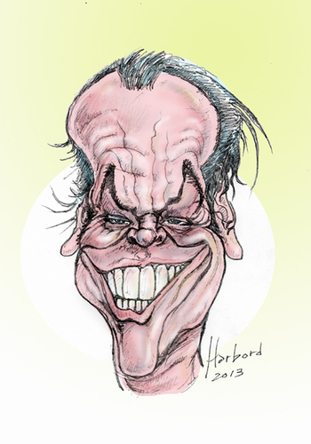 Cartoon: Jack Nicholson caricature (medium) by Harbord tagged jack,nicholson,caricature
