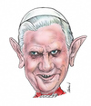 Cartoon: Pope Benedict XVI caricature (small) by Harbord tagged pope,benedict,xvi,scary