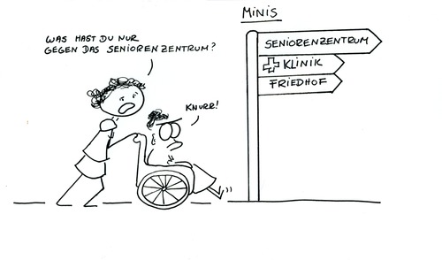 Cartoon: Die Freuden des Alters (medium) by Any tagged alter,tod,krankenhaus,pflegeheim