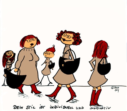 Cartoon: Individualismus (medium) by Any tagged klamotten,frauen,lifestyle,gesellschaft