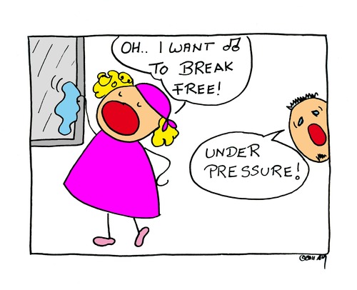 Cartoon: Under Pressure (medium) by Any tagged frauen,männer,beziehung,haushalt,alltag
