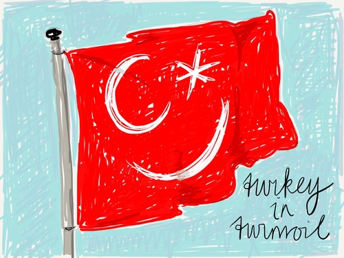 Cartoon: Turkey in turmoil (medium) by Roodkapje tagged istanbul