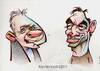 Cartoon: Anthony Hopkins and Javier Barde (small) by Alan HI tagged hopkins,hannibal,bardem