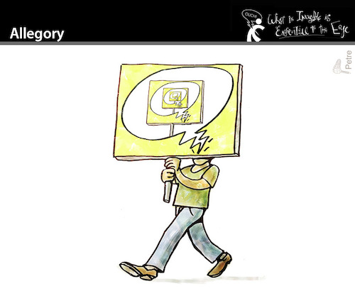 Cartoon: Allegory (medium) by PETRE tagged banner,manifestation,expression,speech