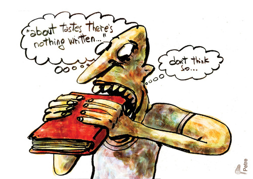 Cartoon: BEST SELLER... ED (medium) by PETRE tagged books,meal,food