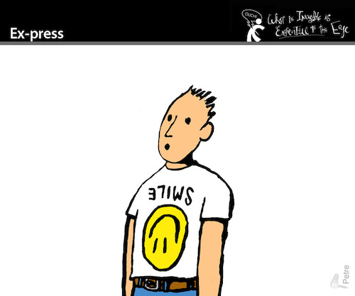 Cartoon: Ex-press (medium) by PETRE tagged smile,paradox,pressure