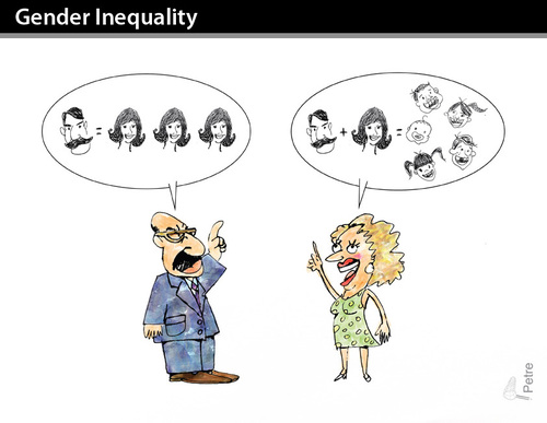 Cartoon: GENDER INEQUALITY (medium) by PETRE tagged couples,machismo
