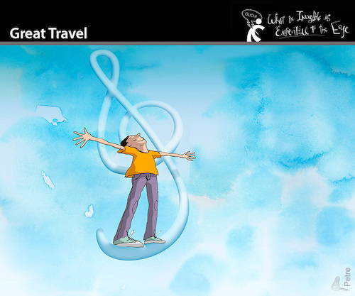 Cartoon: Great Travel (medium) by PETRE tagged travel,reise,musik,music