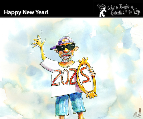 Cartoon: Happy New Year (medium) by PETRE tagged frohesneuesjahr,happynewyear,2025