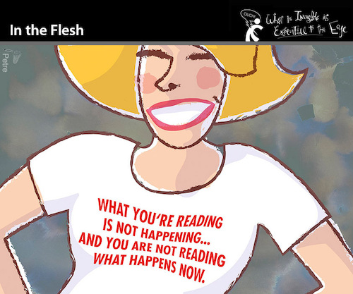 Cartoon: In the Flesh (medium) by PETRE tagged tshirt,message