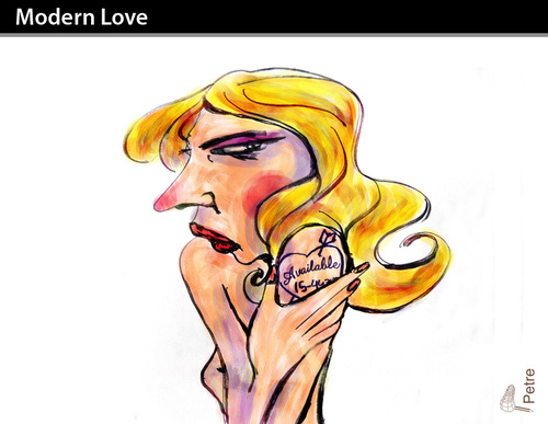 Cartoon: Modern Love (medium) by PETRE tagged couples,men,women,dates