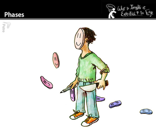 Cartoon: Phases (medium) by PETRE tagged phases,faces,gesichter,facing