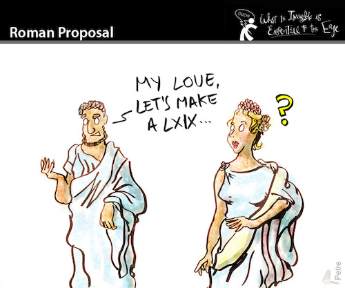 Cartoon: Roman Proposal (medium) by PETRE tagged romans,69,couples